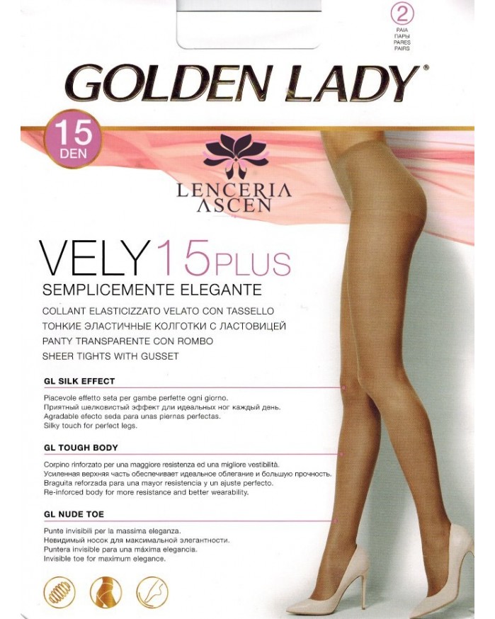 Panty Transparente Vely 15 Pack 2 Golden Lady